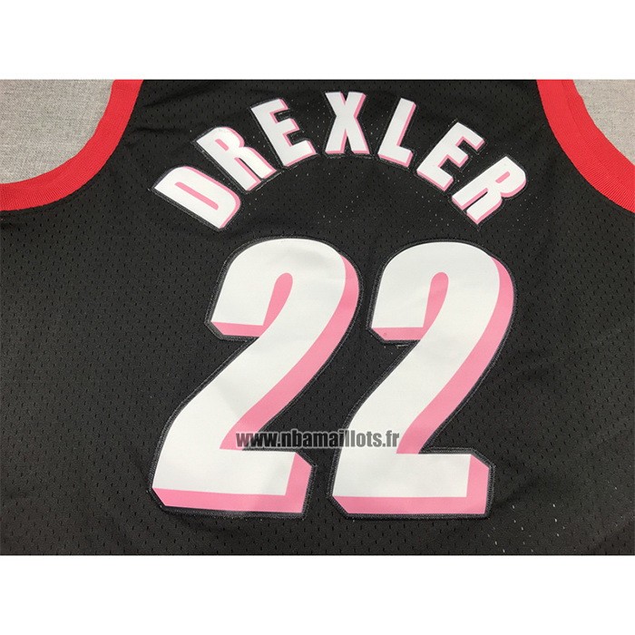 Maillot Portland Trail Blazers Clyde Drexler NO 22 Mitchell & Ness 1991-92 Noir
